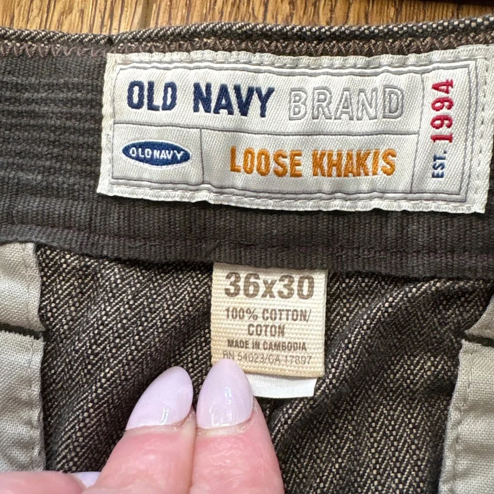 Deadstock y2k Old‎ Navy Loose Fit Pants Mens 36x30 Brown Baggy Streetwear 2006